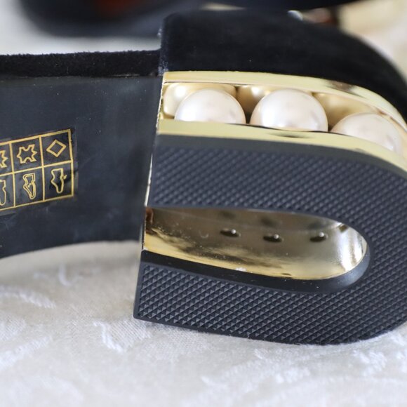 Jeffery Campbell Civil MP Black Suede Gold Pearl Size 9.5 - Picture 9 of 13